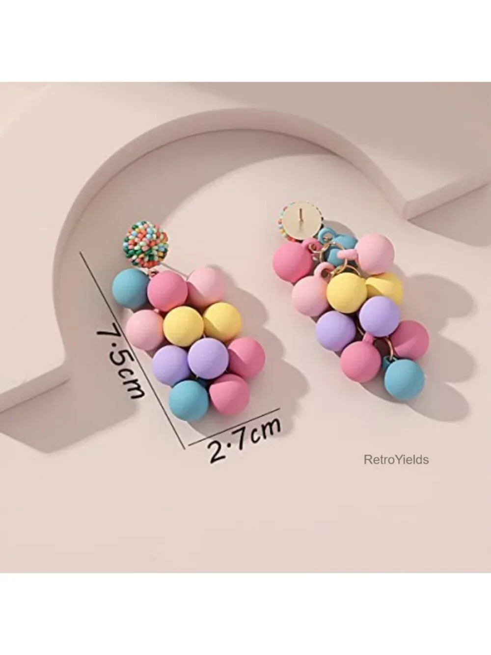 Acrylic Bead Dangle Earrings, Colorful Statement Drop Earrings, Cute Candy